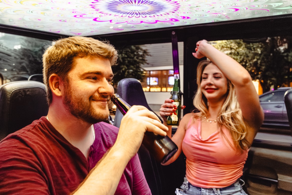 Interior view with LED ceiling display
